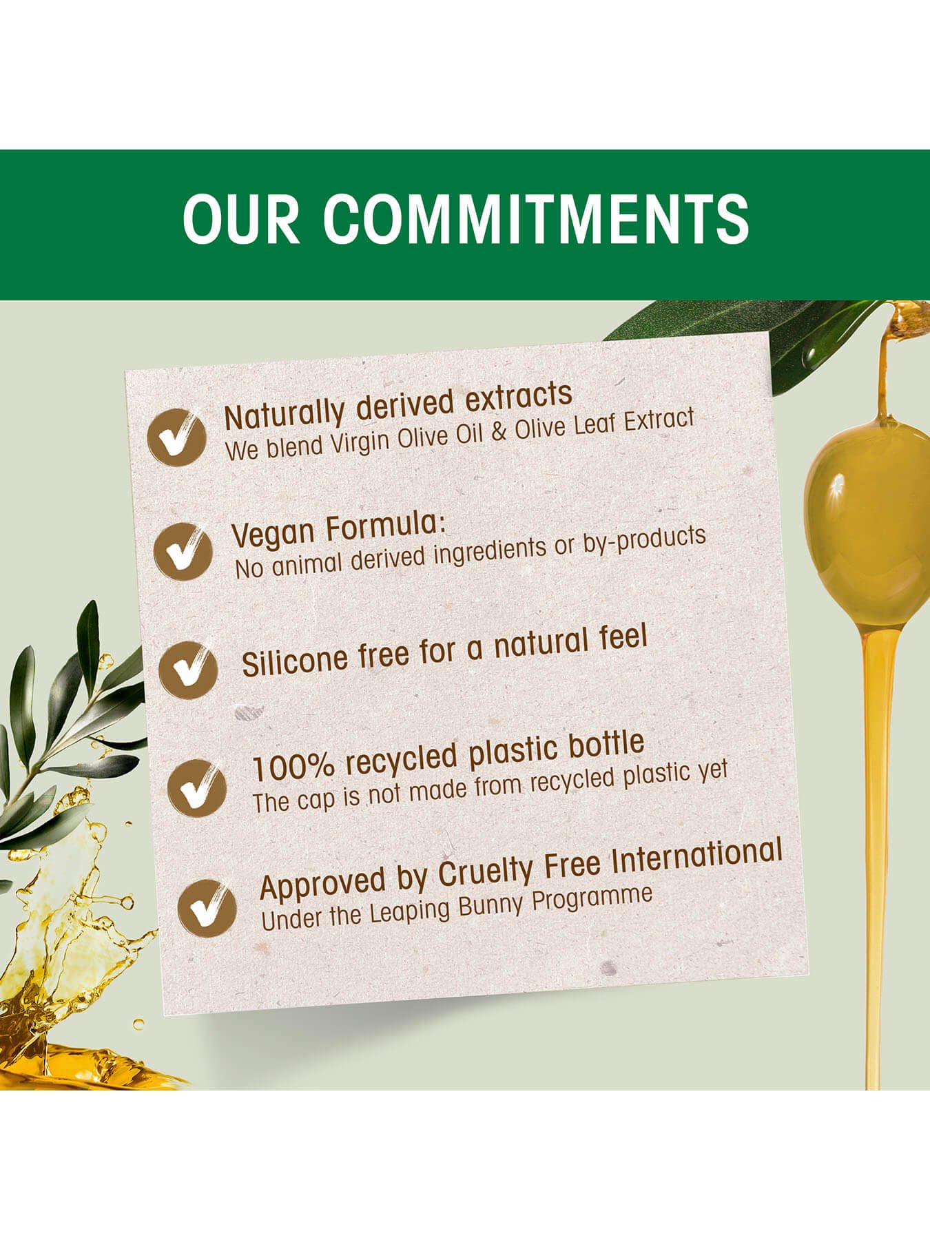 Mythic Olive Shampoo Conditioner commitments
